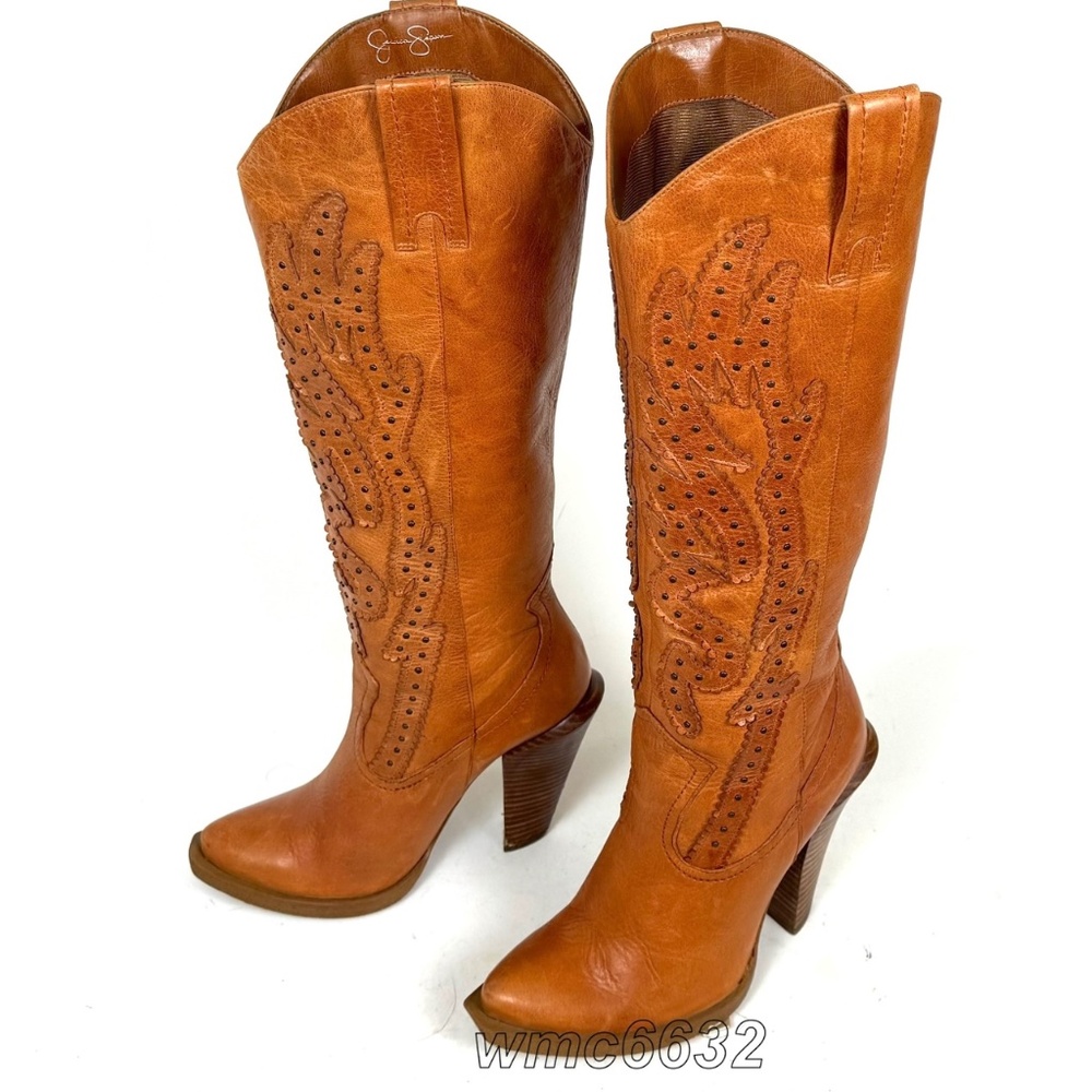 Jessica Simpson Abilene Alan Cowboy Cowgirl Boots - Women's 6.5B VG Condition - Picture 4 of 11